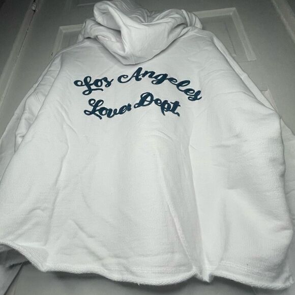 NWTs Sandrine Rose Oversized Raw Edge Hoodie Size Small - Picture 8 of 11